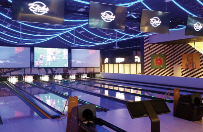 Modern bowlinghall efter modernisering